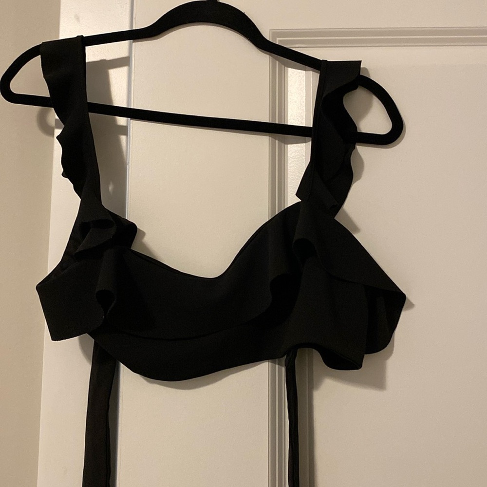 Zara Black Ruffle Bra Top